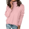 Zeagoo Women’s Turtleneck Sweater Long Sleeve Casual Knit Pullover Top 2026 | Side Spilt Hem, Soft Chunky Jumper Top, Ribbed Cuff Hem, Fall Fashion Outfits, Basic Winter Clothing for Dressy Office Work(Light Pink)