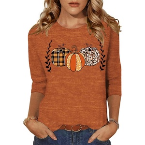 Zeagoo Women’s Casual 3/4 Sleeve T-Shirts Round Neck Tunic Tops Work Blouse | Basic tees, 3/4 length sleeve shirts, Business casual outfits, Boho tops, 2026 fall fashion clothes, Ladies blouses(Pumpkin-ws86)