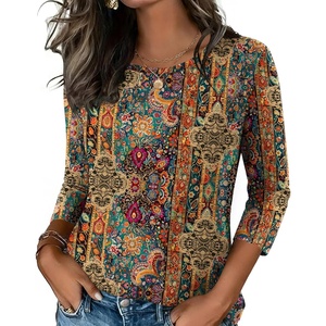 Zeagoo Women’s Casual 3/4 Sleeve T-Shirts Round Neck Tunic Tops Work Blouse | Basic tees, 3/4 length sleeve shirts, Business casual outfits, Boho tops, 2026 fall fashion clothes, Ladies blouses(Mz721)