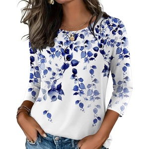 Zeagoo Women’s Casual 3/4 Sleeve T-Shirts Round Neck Tunic Tops Work Blouse | Basic tees, 3/4 length sleeve shirts, Business casual outfits, Boho tops, 2026 fall fashion clothes, Ladies blouses(Wf41)