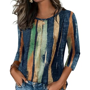 Zeagoo Women’s Casual 3/4 Sleeve T-Shirts Round Neck Tunic Tops Work Blouse | Basic tees, 3/4 length sleeve shirts, Business casual outfits, Boho tops, 2026 fall fashion clothes, Ladies blouses(Multicolor-cx289)
