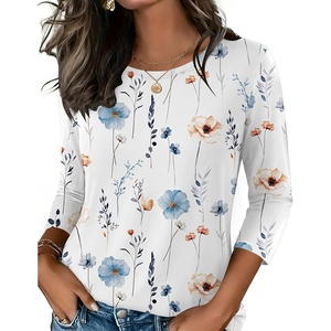 Zeagoo Women’s Casual 3/4 Sleeve T-Shirts Round Neck Tunic Tops Work Blouse | Basic tees, 3/4 length sleeve shirts, Business casual outfits, Boho tops, 2026 fall fashion clothes, Ladies blouses(Bf112)
