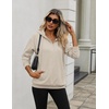 Zeagoo Hoodies for Women Half Zip Up Oversized Sweatshirt Fall Clothes 2026(Khaki)