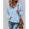 Zeagoo Hoodies for Women Half Zip Up Oversized Sweatshirt Fall Clothes 2026(Light Blue)