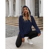Zeagoo Hoodies for Women Half Zip Up Oversized Sweatshirt Fall Clothes 2026(Navy Blue)
