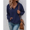 Zeagoo Hoodies for Women Half Zip Up Oversized Sweatshirt Fall Clothes 2026(Navy Blue)