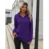 Zeagoo Hoodies for Women Half Zip Up Oversized Sweatshirt Fall Clothes 2026(Purple)