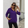 Zeagoo Hoodies for Women Half Zip Up Oversized Sweatshirt Fall Clothes 2026(Purple)