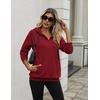 Zeagoo Hoodies for Women Half Zip Up Oversized Sweatshirt Fall Clothes 2026(Red)