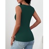Zeagoo Womens Square Neck Ribbed Tank Tops 2026 Summer Sleeveless Shirts(Peacock Blue)