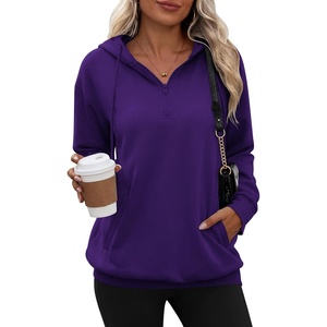 Zeagoo Hoodies for Women Half Zip Up Oversized Sweatshirt Fall Clothes 2026(Purple)