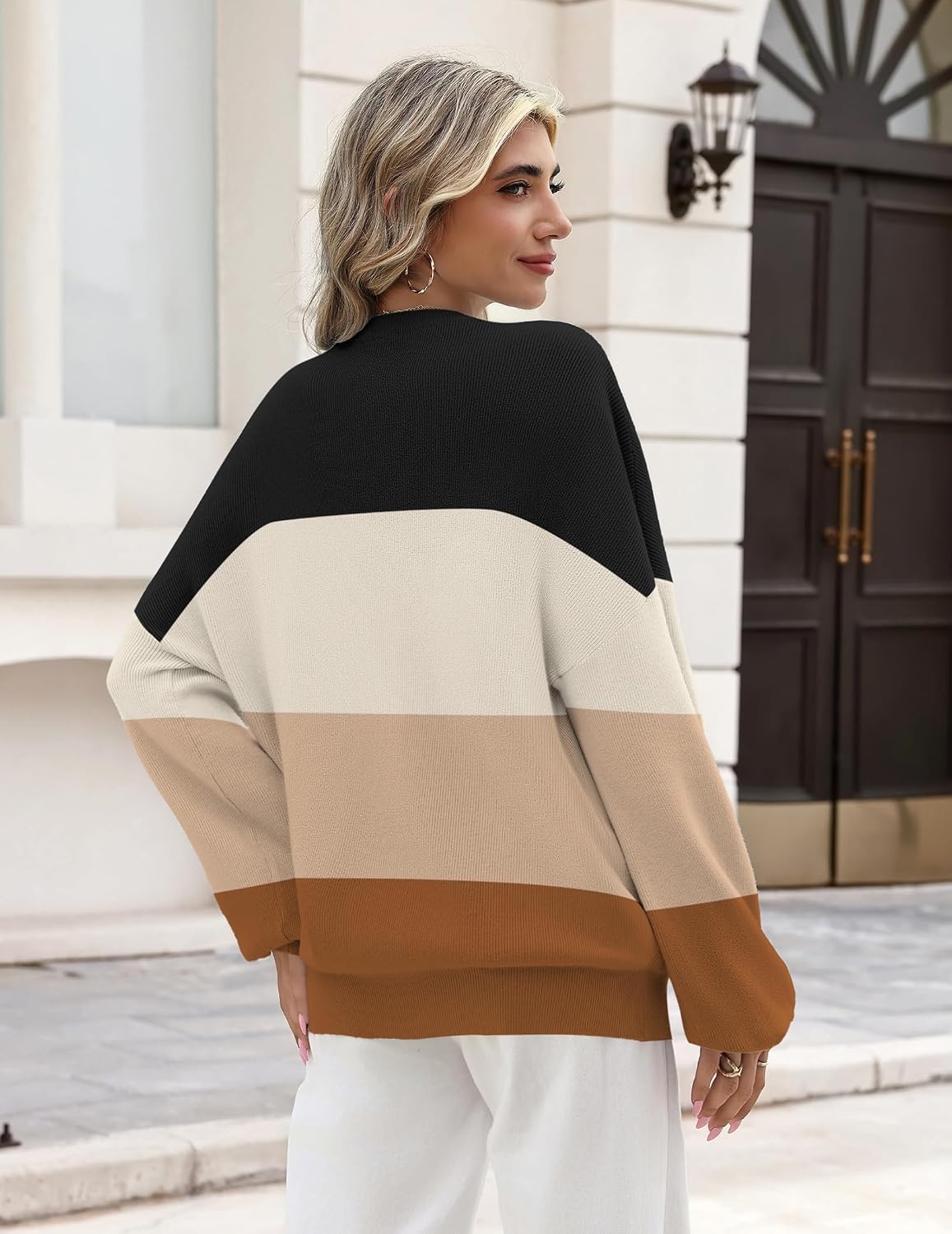 image:imageZeagoo Oversized Sweater for Women 2026 Crewneck Long Sleeve Fall ClothesTw638