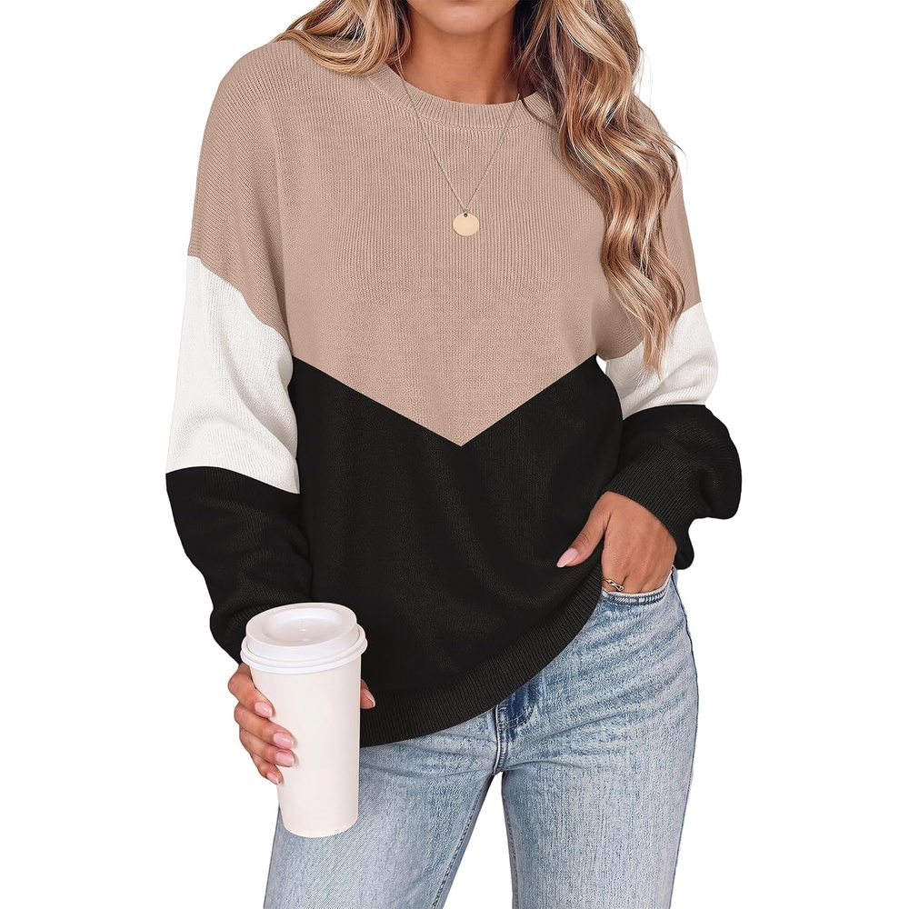 image:imageZeagoo Oversized Sweater for Women 2026 Crewneck Long Sleeve Fall ClothesJh550