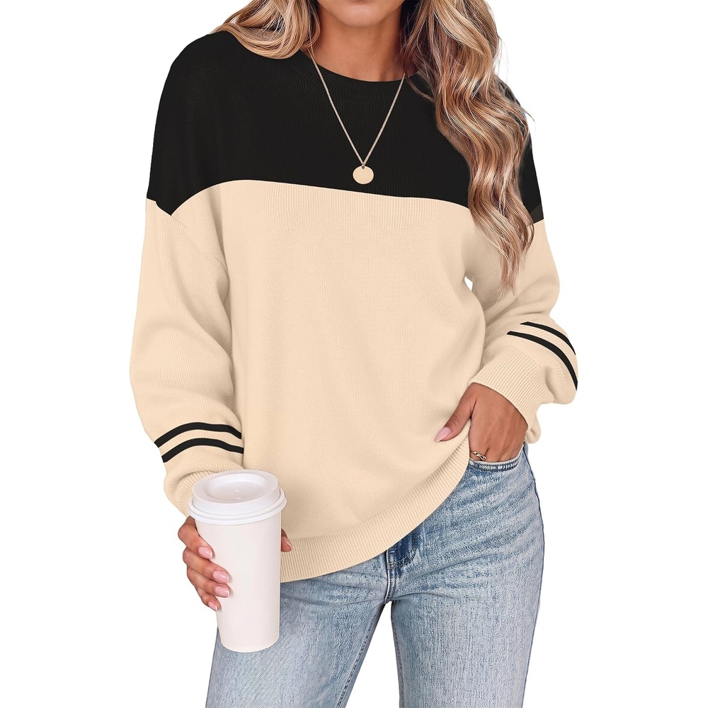 image:imageZeagoo Oversized Sweater for Women 2026 Crewneck Long Sleeve Fall ClothesTw724