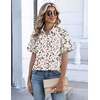 Zeagoo Button Down Shirts for Women Short Sleeve Tops Dressy Casual Blouses(An443-apricot)