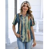 Zeagoo Button Down Shirts for Women Short Sleeve Tops Dressy Casual Blouses(Cx289-multicolored)
