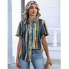 Zeagoo Button Down Shirts for Women Short Sleeve Tops Dressy Casual Blouses(Cx289-multicolored)
