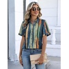 Zeagoo Button Down Shirts for Women Short Sleeve Tops Dressy Casual Blouses(Cx289-multicolored)