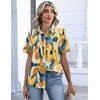 Zeagoo Button Down Shirts for Women Short Sleeve Tops Dressy Casual Blouses(Jh579-multicolored)