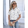 Zeagoo Button Down Shirts for Women Short Sleeve Tops Dressy Casual Blouses(Jh599)