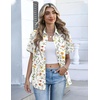 Zeagoo Button Down Shirts for Women Short Sleeve Tops Dressy Casual Blouses(Xh403-yellow Flowers)