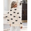 Zeagoo Oversized Sweater for Women 2026 Crewneck Long Sleeve Fall Clothes(Black Bow)