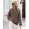 Zeagoo Oversized Sweater for Women 2026 Crewneck Long Sleeve Fall Clothes(Brown)