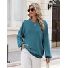 Zeagoo Oversized Sweater for Women 2026 Crewneck Long Sleeve Fall Clothes(Lake Blue)