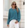 Zeagoo Oversized Sweater for Women 2026 Crewneck Long Sleeve Fall Clothes(Lake Blue)