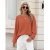 Zeagoo Oversized Sweater for Women 2026 Crewneck Long Sleeve Fall Clothes(Orange)