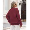 Zeagoo Oversized Sweater for Women 2026 Crewneck Long Sleeve Fall Clothes(Wine Red)