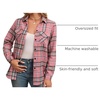 Zeagoo Womens Plaid Flannel Shirt Long Sleeve Top Casual Button Down Blouse(Pink2)