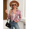 Zeagoo Womens Plaid Flannel Shirt Long Sleeve Top Casual Button Down Blouse(Pink2)