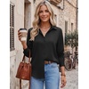 Zeagoo Blouses for Women Dressy Casual Long Sleeve Button Down Shirts Tops(B-black)