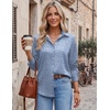 Zeagoo Blouses for Women Dressy Casual Long Sleeve Button Down Shirts Tops(B-blue Stripes)