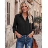 Zeagoo Blouses for Women Dressy Casual Long Sleeve Button Down Shirts Tops(Black)