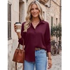 Zeagoo Blouses for Women Dressy Casual Long Sleeve Button Down Shirts Tops(Dark Red)