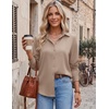 Zeagoo Blouses for Women Dressy Casual Long Sleeve Button Down Shirts Tops(Khaki)
