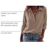 Zeagoo Blouses for Women Dressy Casual Long Sleeve Button Down Shirts Tops(Khaki)