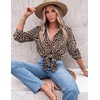Zeagoo Blouses for Women Dressy Casual Long Sleeve Button Down Shirts Tops(Leopard Print)