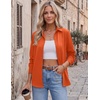 Zeagoo Blouses for Women Dressy Casual Long Sleeve Button Down Shirts Tops(Orange)