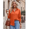 Zeagoo Blouses for Women Dressy Casual Long Sleeve Button Down Shirts Tops(Orange)