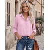 Zeagoo Blouses for Women Dressy Casual Long Sleeve Button Down Shirts Tops(Pink)