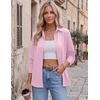 Zeagoo Blouses for Women Dressy Casual Long Sleeve Button Down Shirts Tops(Pink)
