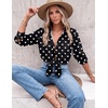 Zeagoo Blouses for Women Dressy Casual Long Sleeve Button Down Shirts Tops(Polka Dots Black)