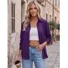 Zeagoo Blouses for Women Dressy Casual Long Sleeve Button Down Shirts Tops(Purple)