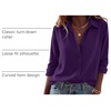 Zeagoo Blouses for Women Dressy Casual Long Sleeve Button Down Shirts Tops(Purple)