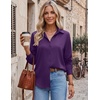 Zeagoo Blouses for Women Dressy Casual Long Sleeve Button Down Shirts Tops(Purple)