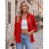 Zeagoo Blouses for Women Dressy Casual Long Sleeve Button Down Shirts Tops(Red)