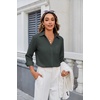 Zeagoo Blouses for Women Long Sleeve Dressy Casual Button Down Shirts(Army Green)